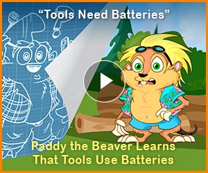 Watch: "Tools Need Batteries" - "Eco Builder" a Paddy the Beaver Adventure